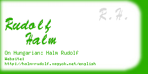 rudolf halm business card